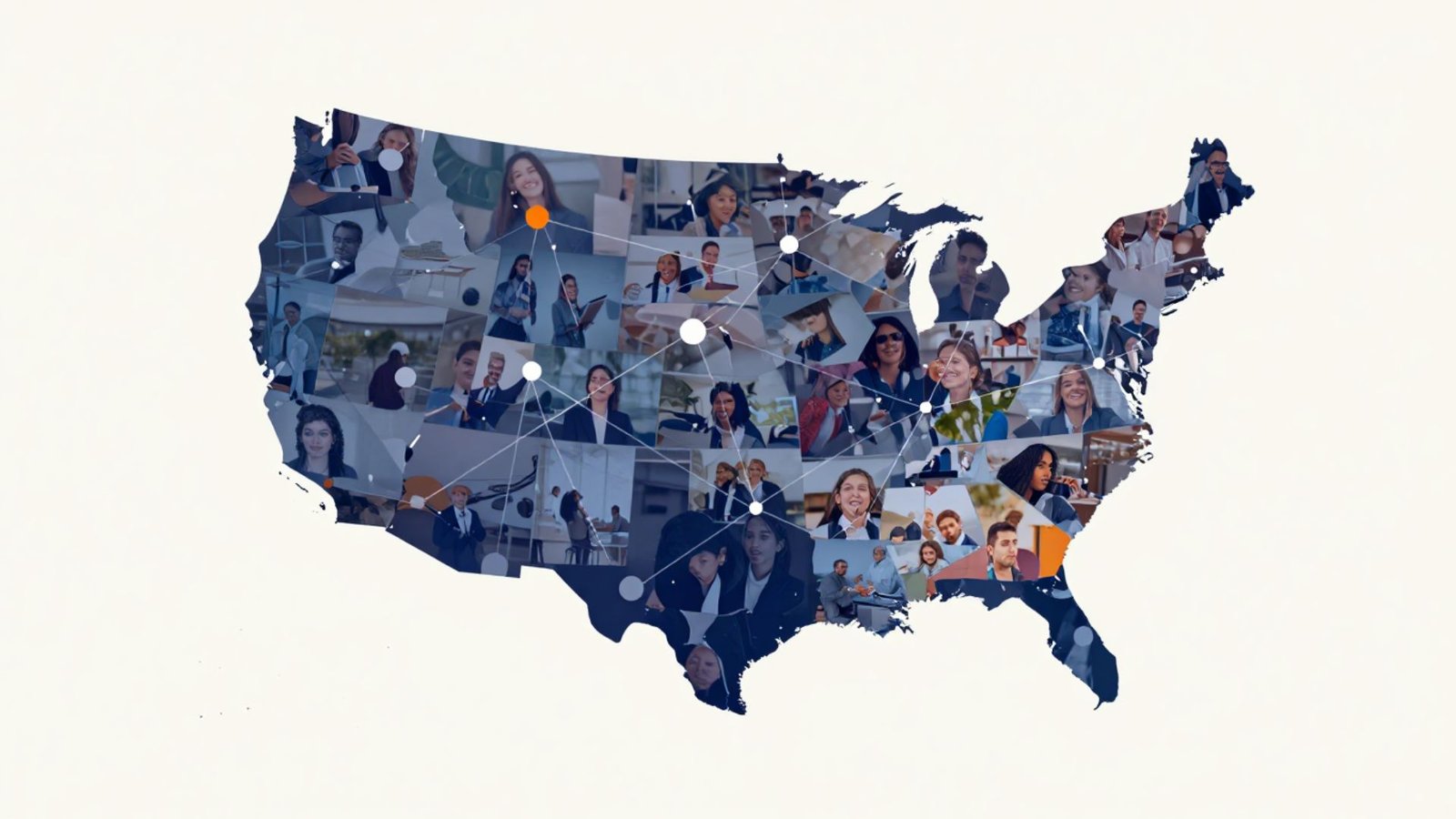 Map of the United States formed from a collage of many people's photos